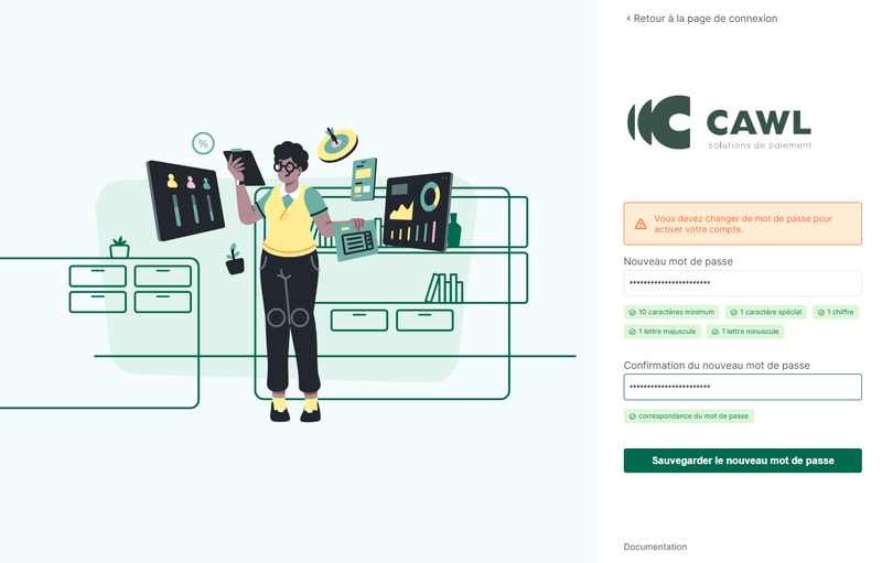 Etape 1 - Saisie Mot de Passe - 2 - guide de démarrage