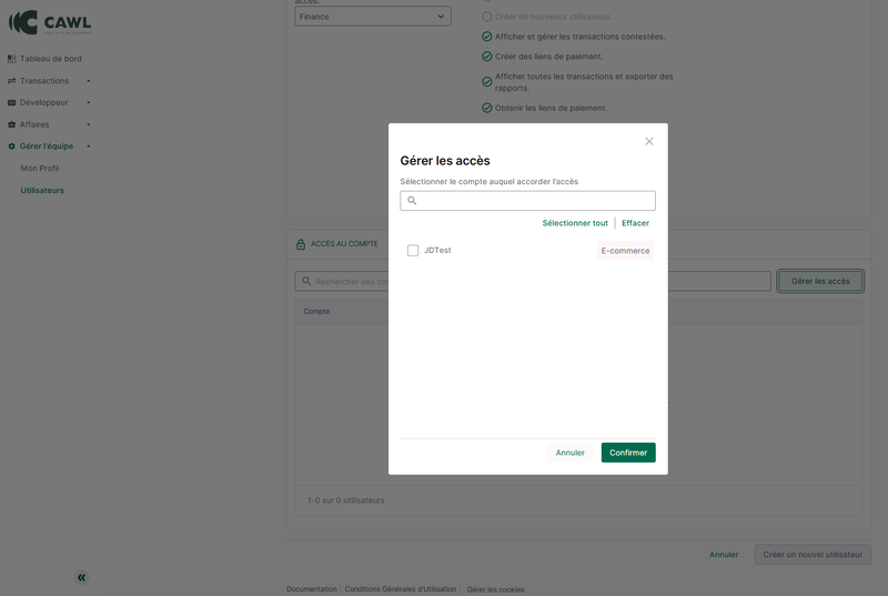 Etape 2 - Ajout Accès - guide de démarrage