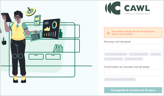 Screen Guide de démarrage Merchant Portal